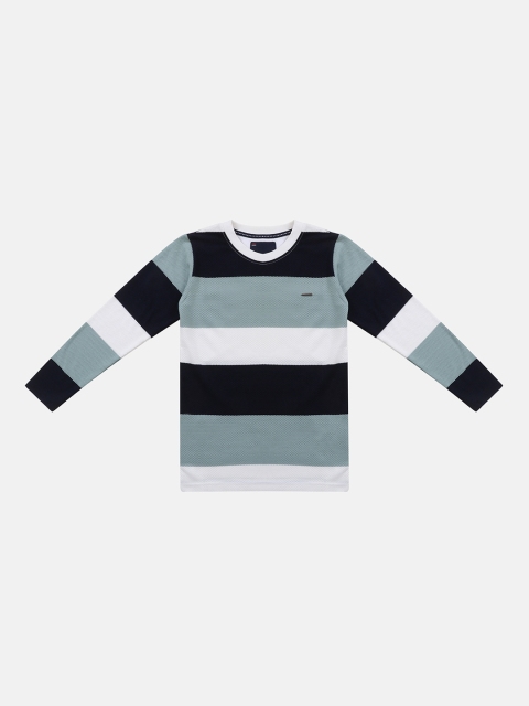 

Lil Tomatoes Boys Navy Blue Colourblocked Round Neck T-shirt