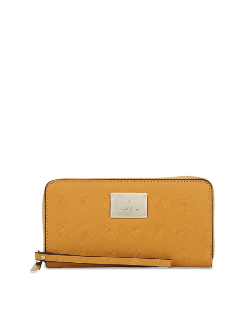 

Van Heusen Woman Yellow Textured Zip Around Wallet