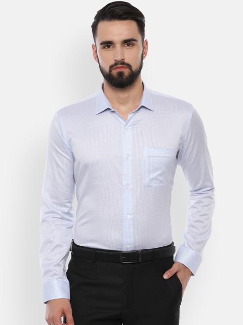 

Van Heusen Men Blue Slim Fit Self Design Formal Shirt