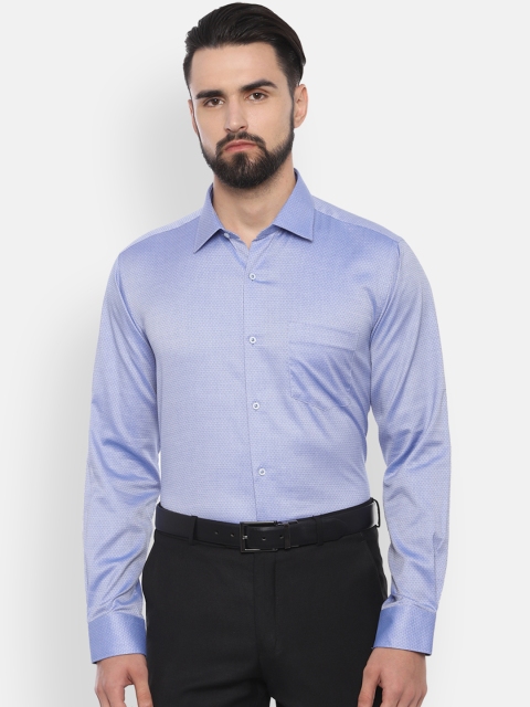 

Van Heusen Men Blue Regular Fit Self Design Formal Shirt