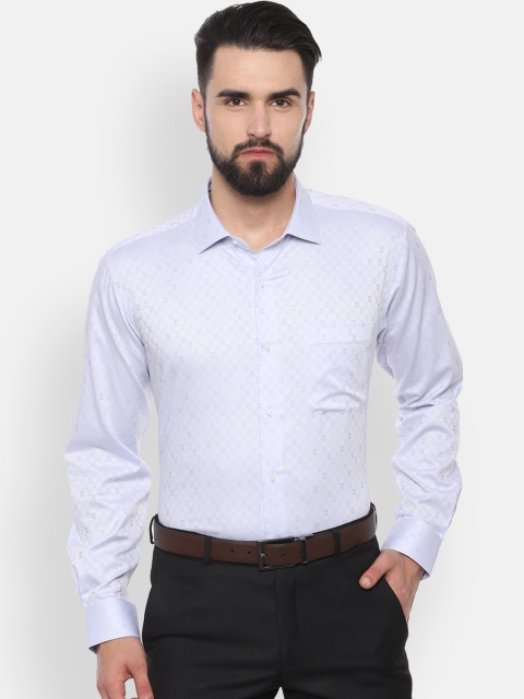 

Van Heusen Men Blue Regular Fit Self Design Formal Shirt