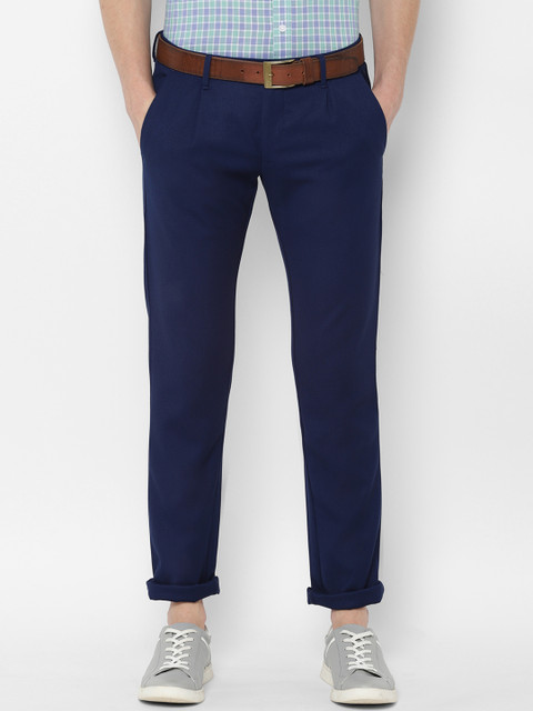 

Allen Solly Men Navy Blue Slim Fit Solid Regular Trousers