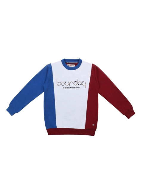 

Lil Tomatoes Boys White & Maroon Colourblocked Sweatshirt