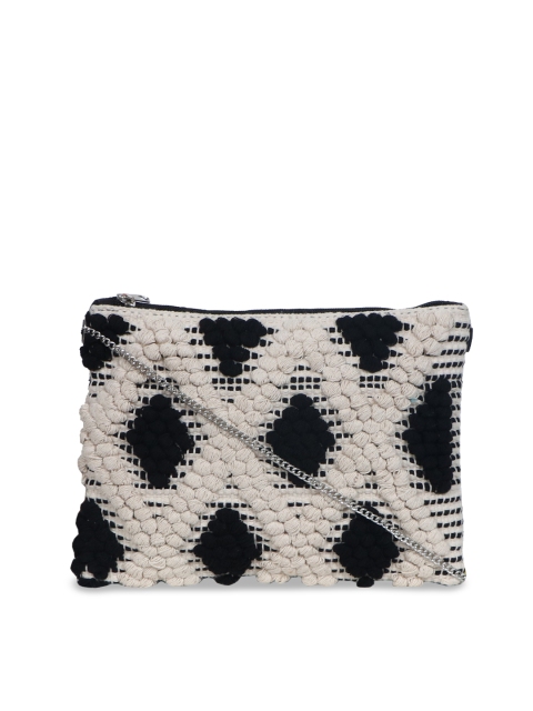 

Diwaah Beige & Black Self Design Sling Bag