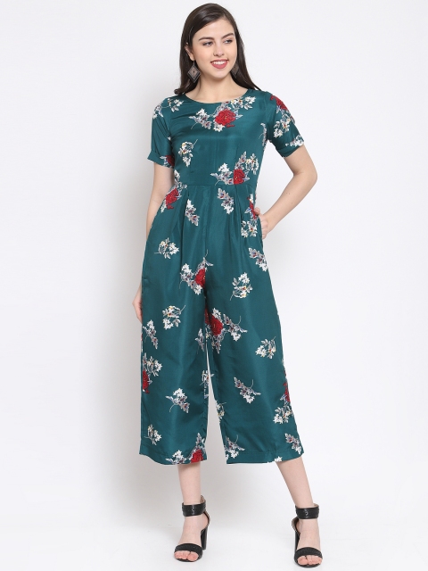 

Just Wow Women Teal Green Printed Culotte Jumpsuit