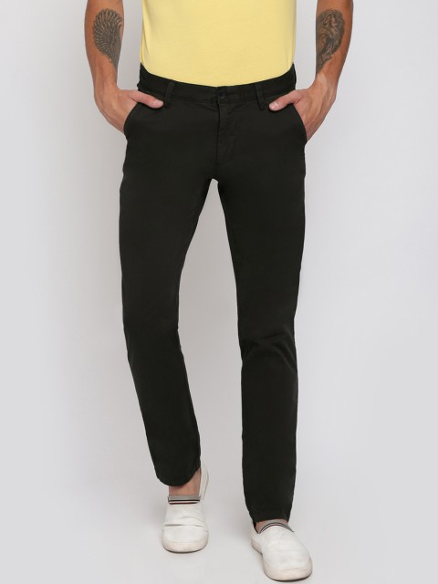 

Crocodile Men Black Slim Fit Solid Regular Trousers