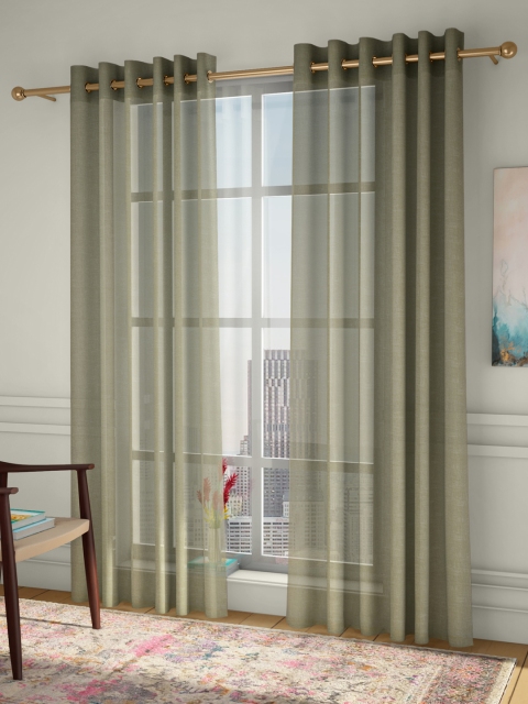 

CURTAIN LABEL Green Set of 2 Long Door Curtains