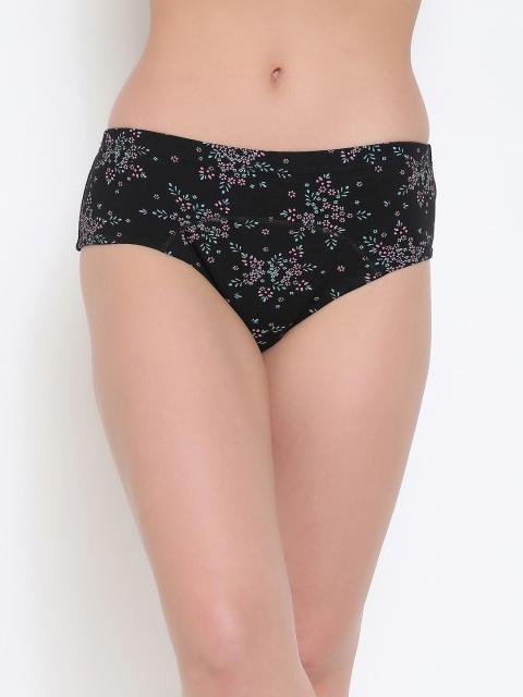 

Clovia Women Black & Pink Printed Period Brief PN2986T133XL