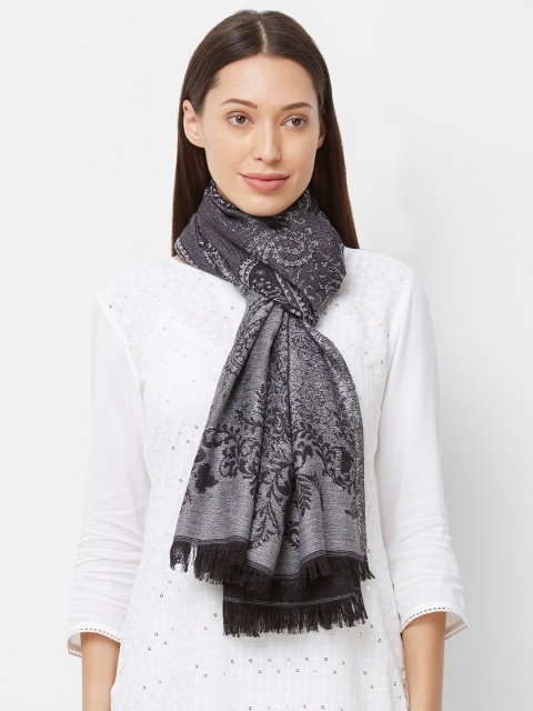 

Vozaf Women Grey & Black Woven Design Shawl