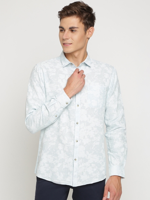 

Crocodile Men Blue & White Slim Fit Printed Casual Shirt