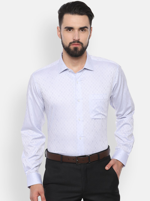 

Van Heusen Men Blue Regular Fit Self Design Formal Shirt