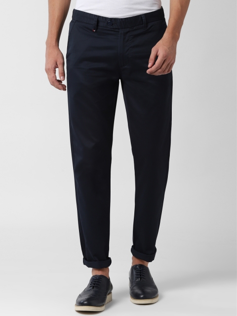 

Peter England Casuals Men Navy Blue Slim Fit Solid Regular Trousers