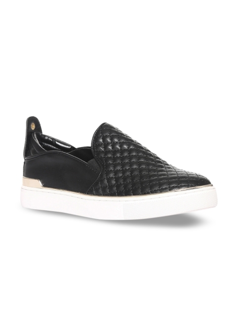 

Stride Women Black Quilted Slip-On Sneakers