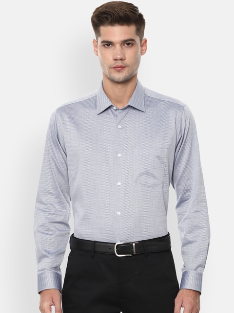 

Van Heusen Men Grey Regular Fit Self Design Formal Shirt