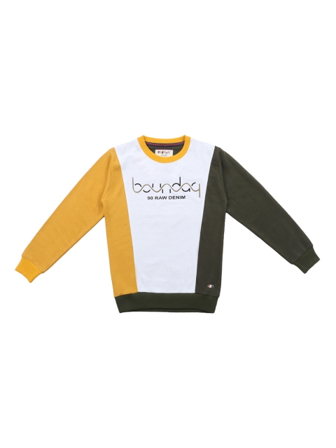

Lil Tomatoes Boys Mustard & White Colourblocked Sweatshirt