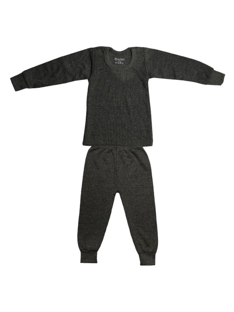 

TINYHUG Boys Black Striped Thermal Set