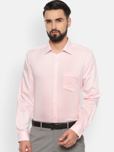 

Van Heusen Men Peach-Coloured Regular Fit Self Design Formal Shirt