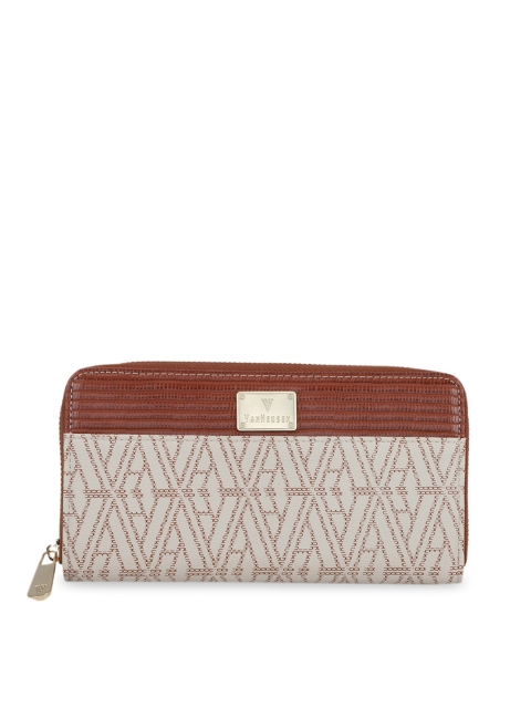 

Van Heusen Woman Brown & Beige Printed Zip Around Wallet