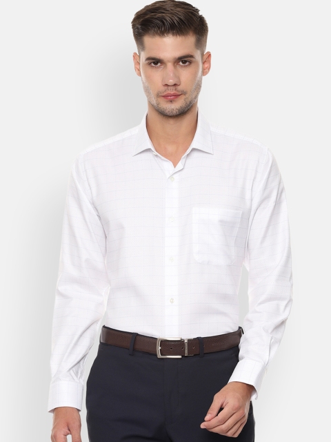 

Van Heusen Men White Regular Fit Checked Formal Shirt
