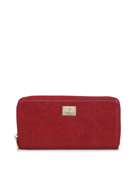 

Van Heusen Woman Red Textured Zip Around Wallet