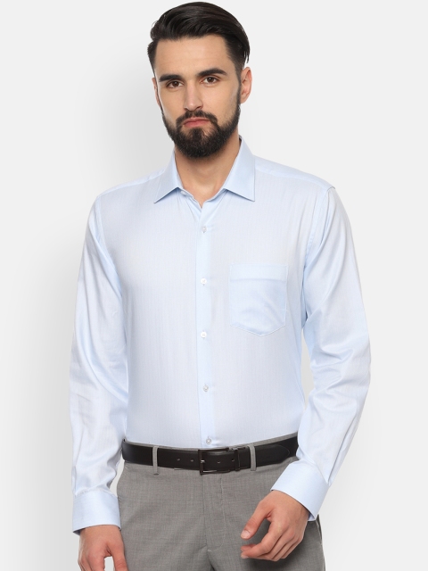 

Van Heusen Men Blue & White Regular Fit Self Design Formal Shirt