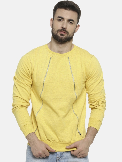 

Campus Sutra Men Yellow Solid Sweatshirt