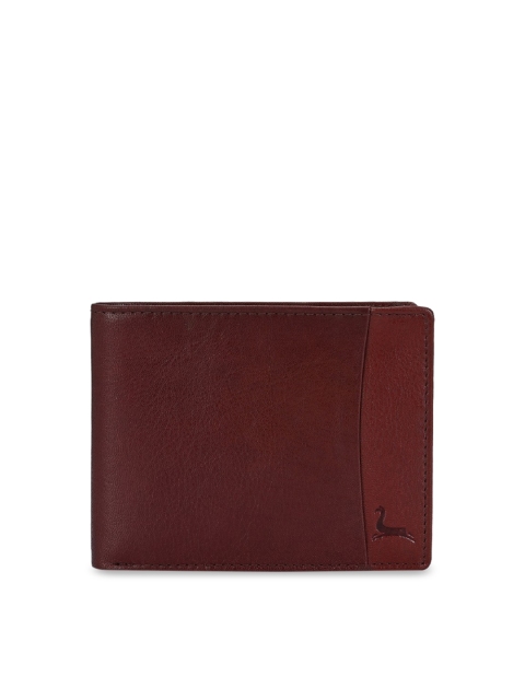 

Pacific Gold Men Brown Solid Genuine Leather Two Fold Wallet