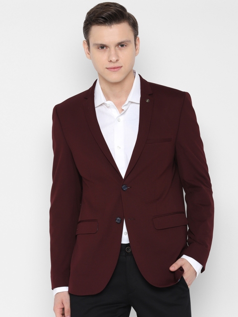 

Allen Solly Men Maroon Solid Slim-Fit Single-Breasted Blazer