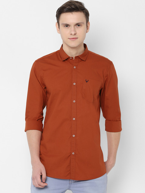 

Solly Jeans Co. Men Orange Regular Fit Solid Casual Shirt