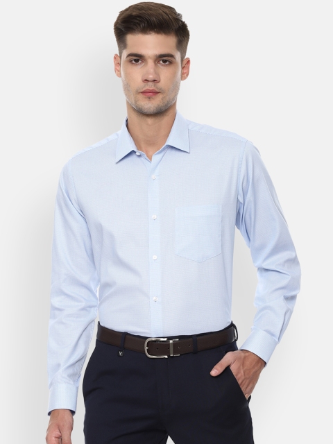 Van Heusen Men Blue Regular Fit Printed Formal Shirt
