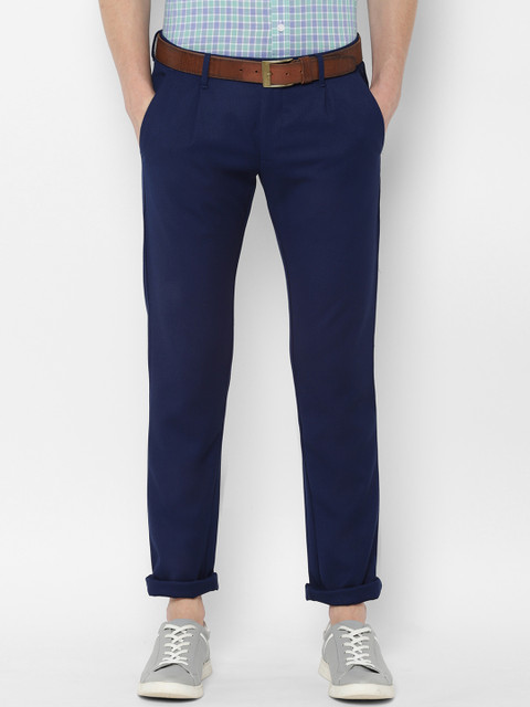

Allen Solly Men Navy Blue Slim Fit Solid Regular Trousers