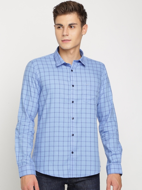 

Crocodile Men Blue Slim Fit Checked Casual Shirt