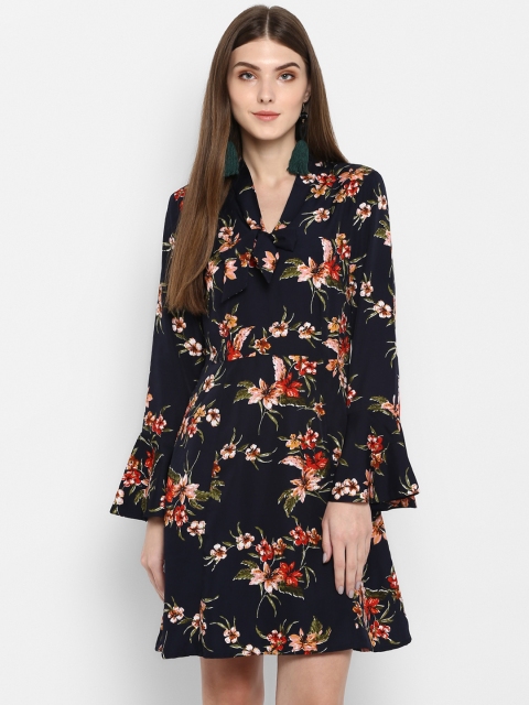 

TRENDY DIVVA Women Printed Black A-Line Dress