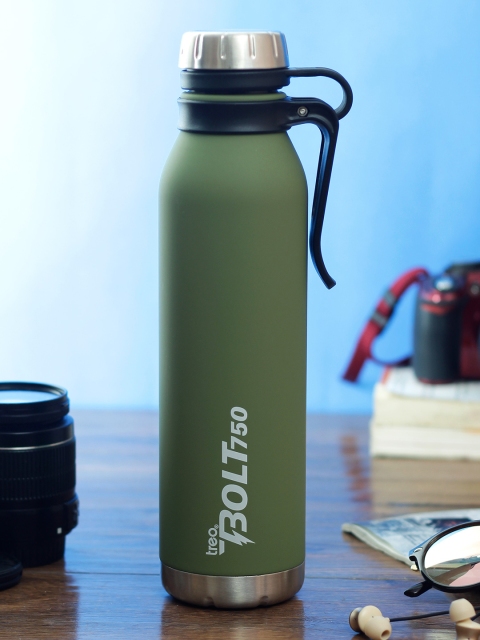 

TREO By Milton Bolt Unisex Olive Green Solid Thermosteel Hot & Cold Bottle 750 ml
