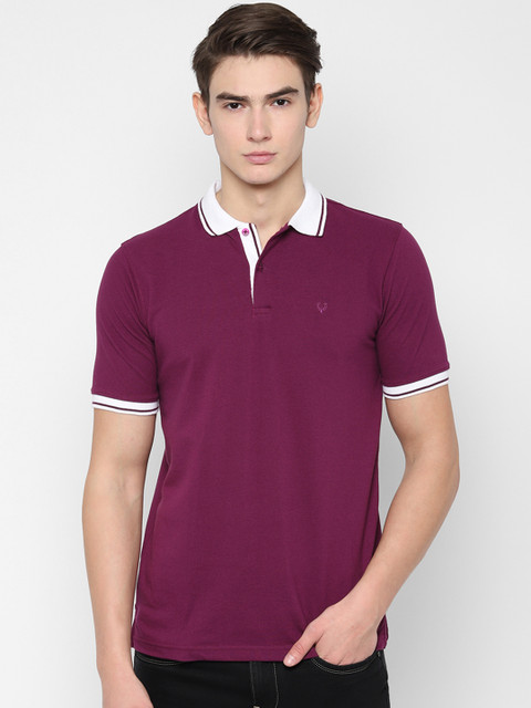 

Allen Solly Men Purple Solid Polo Collar T-shirt