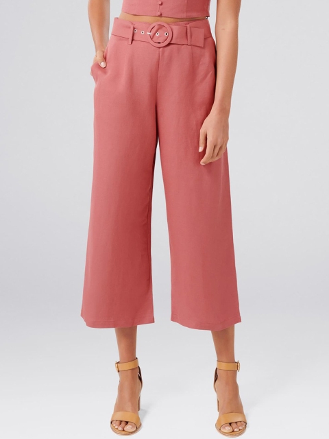 

Forever New Women Pink Regular Fit Solid Regular Trousers