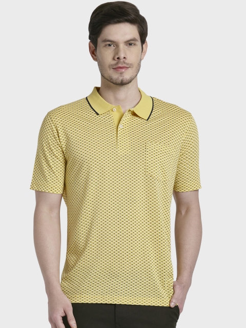 

ColorPlus Men Yellow & Black Printed Polo Collar T-shirt