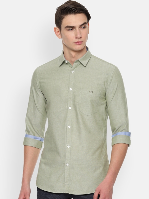 

Van Heusen Sport Men Olive Green Slim Fit Solid Casual Shirt