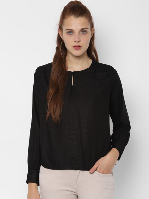 

People Women Black Self Design High-Low Top