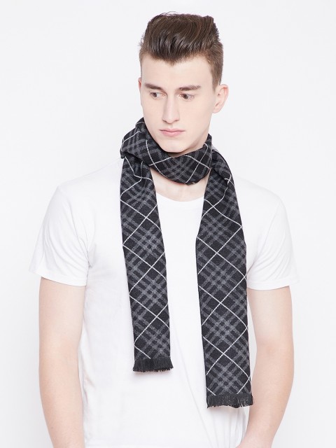 

Alvaro Castagnino Men Grey & White Checked Muffler