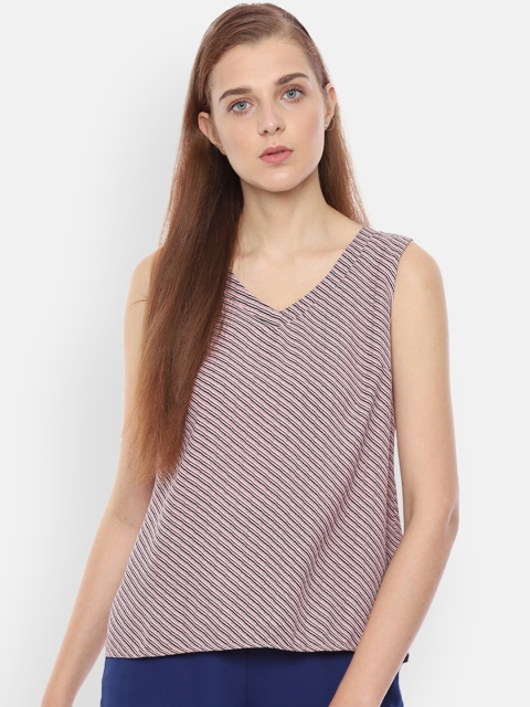 

Van Heusen Women Pink Striped Top