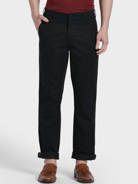

ColorPlus Men Black Regular Fit Solid Regular Trousers