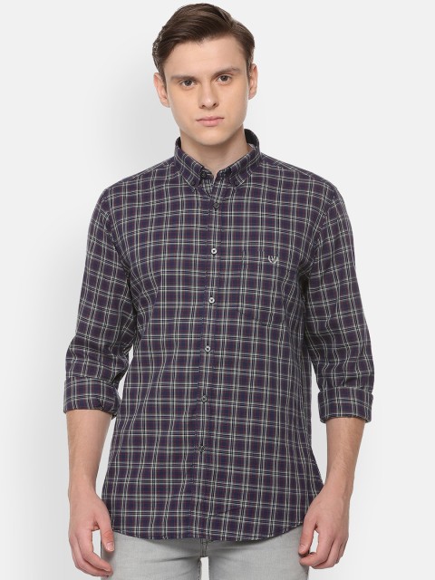 

Van Heusen Sport Men Navy Blue & Red Slim Fit Checked Casual Shirt