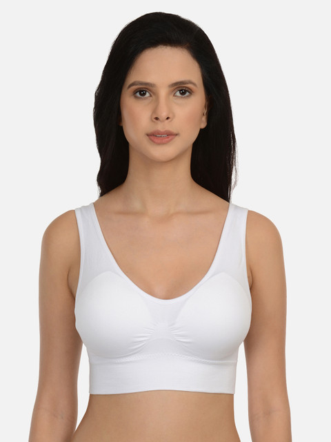 

fashiol White Solid Non-Wired Non Padded Sports Bra