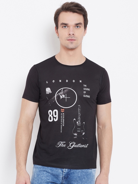 

Wear Your Mind Men Black Printed Round Neck T-shirt