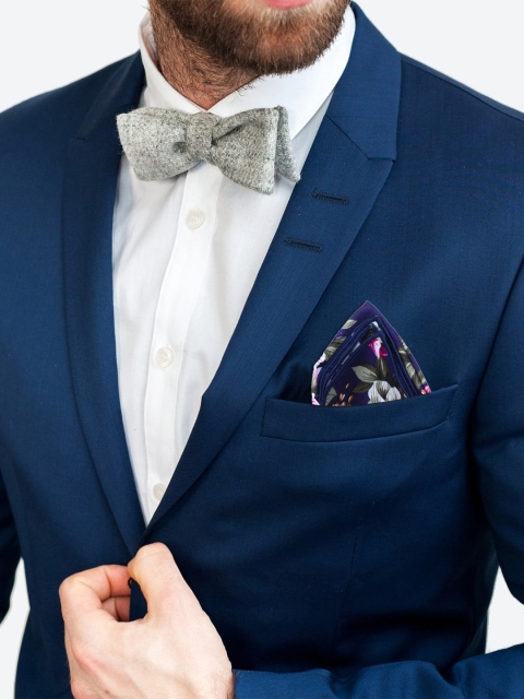 

Tossido Men Puple & Red Printed Pocket Squares, Purple