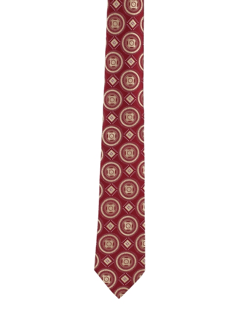 

Peter England Maroon & Beige Woven Design Broad Tie