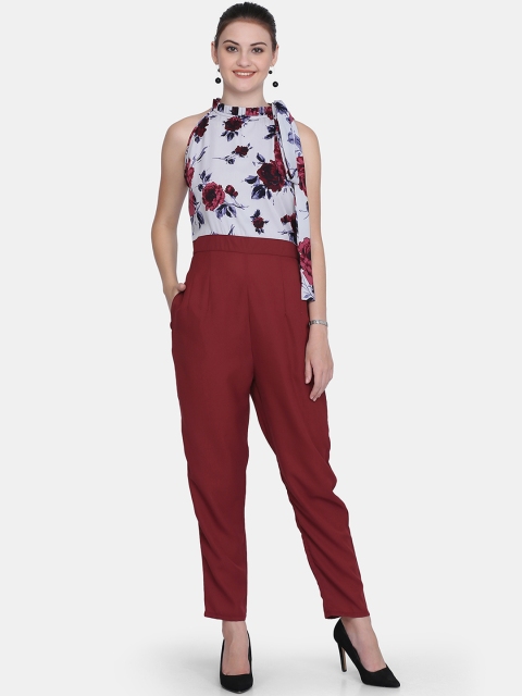 

Eavan Women Maroon Printed Basic Jumpsuit