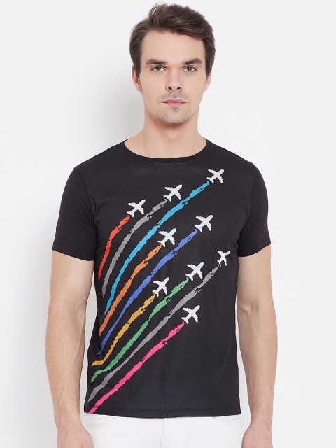 

Wear Your Mind Men Black Printed Round Neck T-shirt