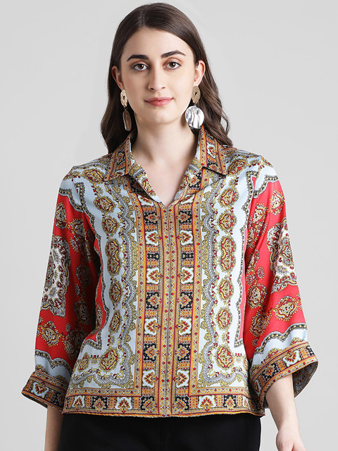 

Zink London Women Multicoloured Printed Shirt Style Top, Multi